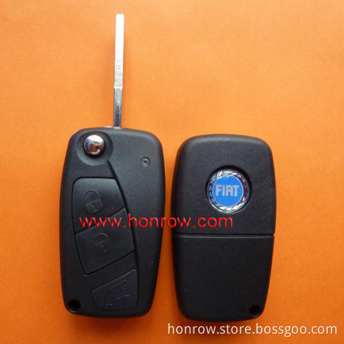 Hot sale 3 button flip remote key shell blank for fiat car key black color